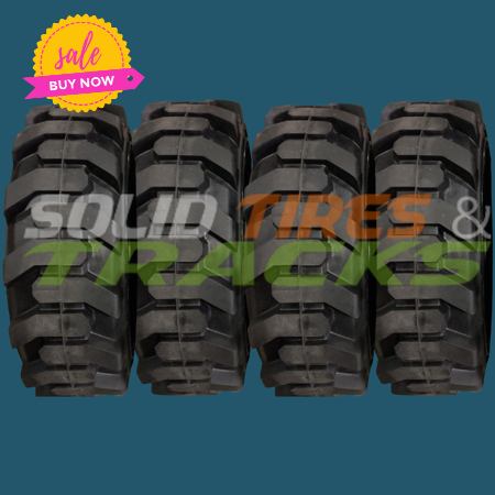 Set of 4 Solid Skid Steer Tires 12-16.5